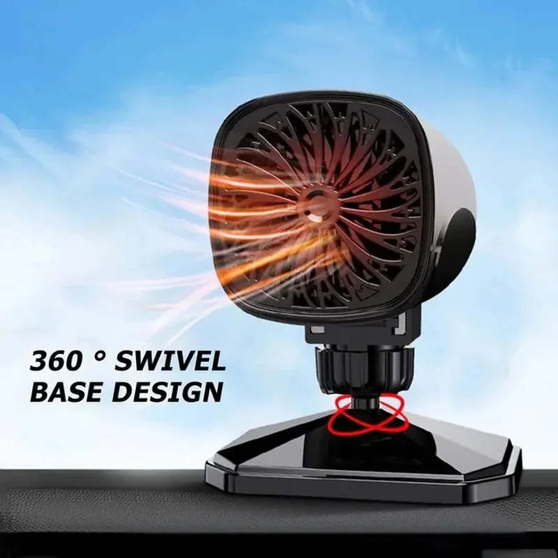 Chauffage Ventilateur Voiture 12V 200W 2 En 1 - Dégivreur Désembueur Portable Avec Prise Allume-Cigare