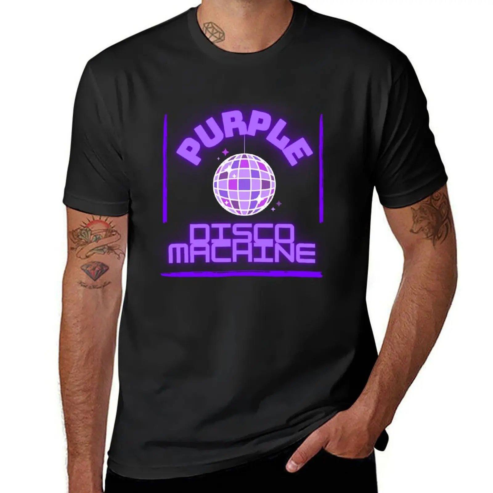 purple disco machine design T-Shirt customs design your own summer clothes hippie clothes mens white t shirts