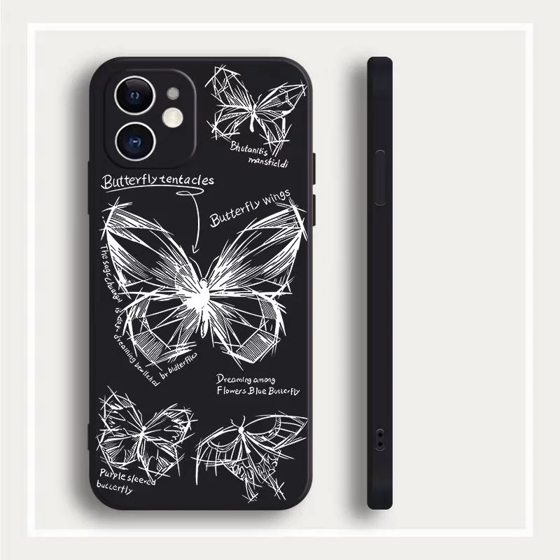 Case For Redmi Note 13 Cases Redmi 12 Case Line Butterfly Case For Xiaomi Redmi Note 13 Pro Plus 12S 11S 11 10S 10 13C Cover - Image 2