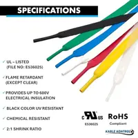 ท่อหดความร้อน 3/4 นิ้ว ยาว 10 ฟุต สีน้ำตาล อัตราการหดตัว 2:1 สำหรับงานอุตสาหกรรม ปลอกหุ้มสายไฟฟ้าสำหรับฉนวนสายไฟ 4
