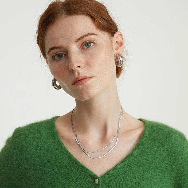 25/30/40mm Chunky C Shape Hoop Earrings Polished Stainless Steel PVD Waterproof Thick Circle Huggie Earring Vintage Jewelry Gift