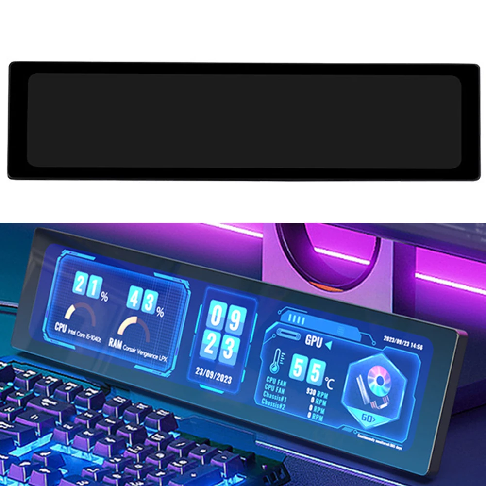 컴퓨터 케이스용 IPS USB 보조 화면, 컴퓨터 모니터링, CPU GPU RAM 디스플레이, 320*1480 서브 디스플레이 화면, 11.9 인치