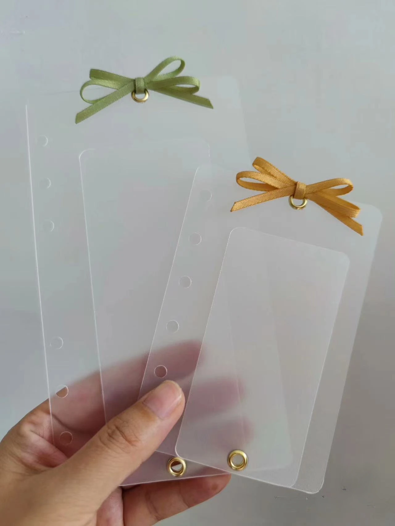 Almohadilla transparente de PVC para cinta, organizador de hojas sueltas, planificador de cuaderno, accesorios de carpeta de 6 anillos, A5s, A6, A7, A8