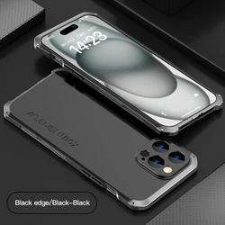 Premium PC+Alloy Metal Phone Case: Sleek and Durable Protection - iPhone 14 Pro (Black)