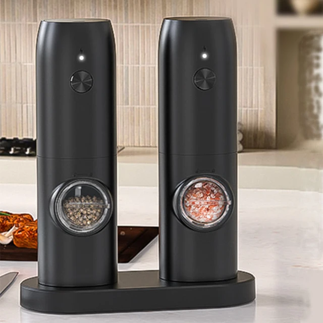 Rechargeable Electric Pepper And Salt Grinder Set - One-handed