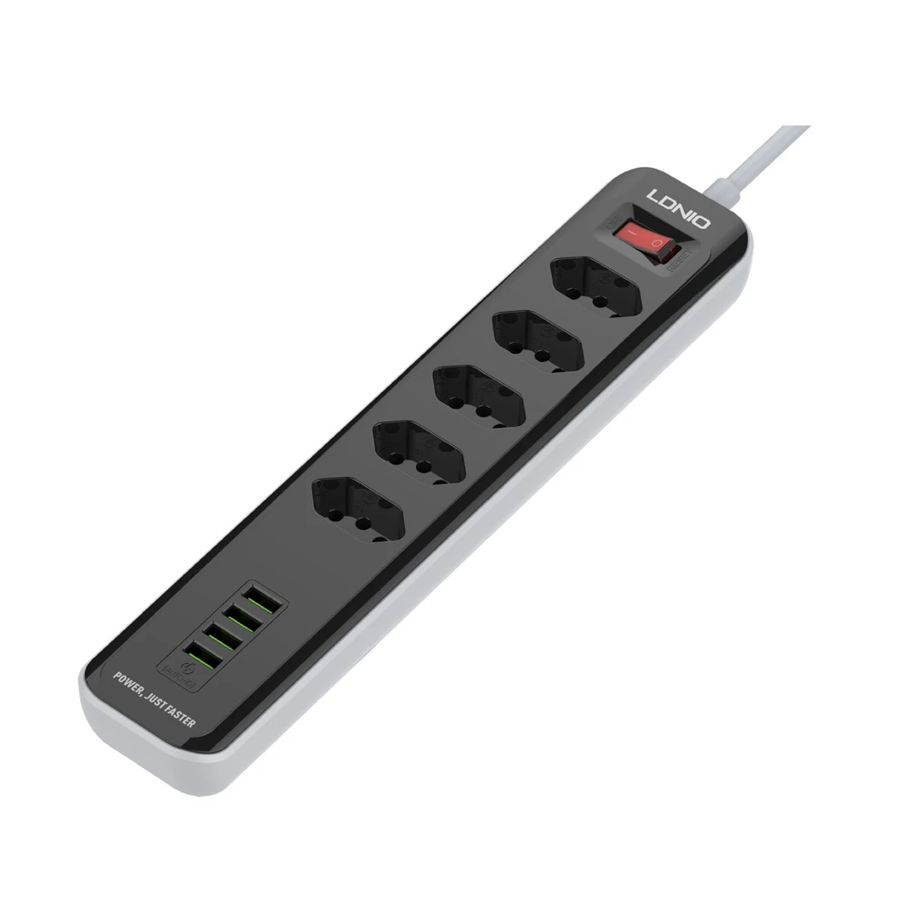 Brazil Power Strip with 5AC Outlets with 4USB Ports 2m Extension Cord