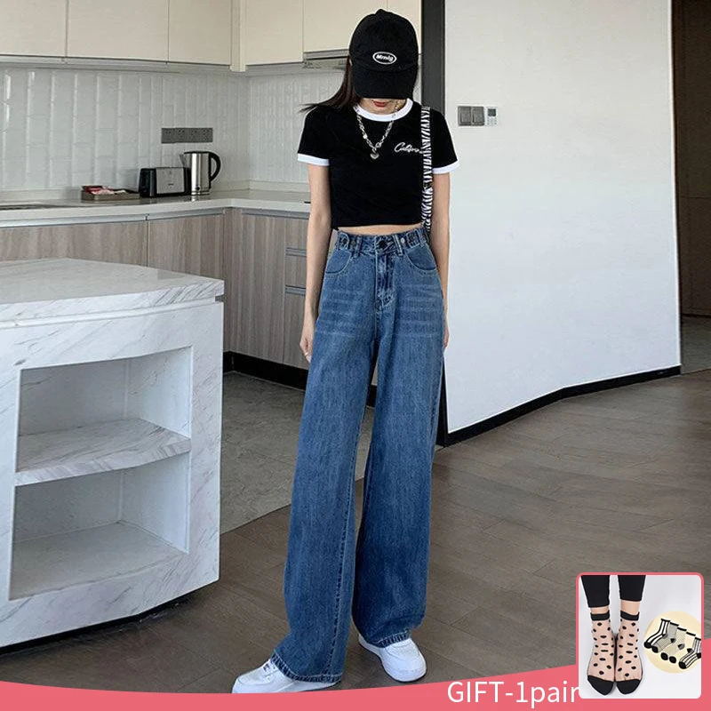 old navy jeans Jeans for Women Loose Straight Denim Pants Autumn Casual Female Trousers Comfortable High Waist Streetwear Jeans Woman Clothes denim