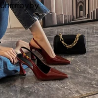 Sandales pointues à talons hauts pour femmes, chaussures de strip-teaseuse élégantes pour dames, mode de créateur de luxe, été 1