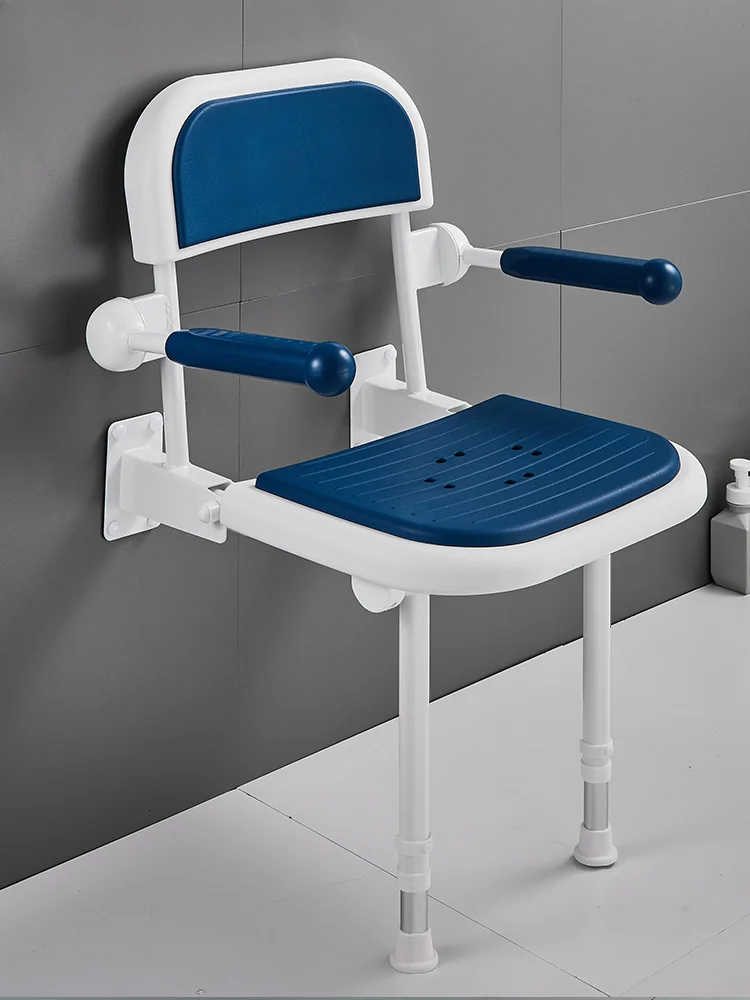 Bathroom disabled bathing seat for the elderly shower bathing against the wall non-slip sitting stool 2