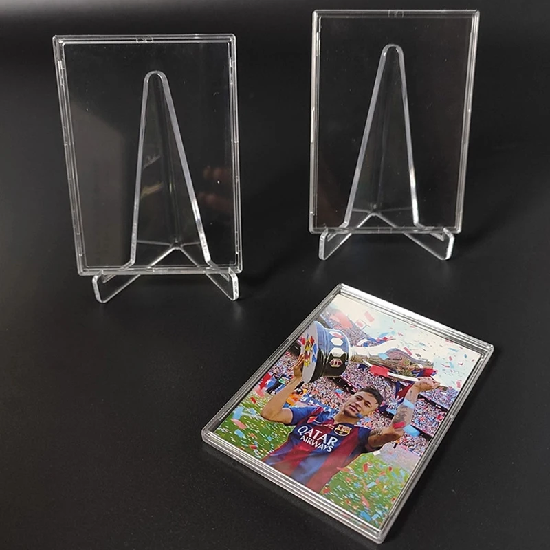 412pcs 카드 디스플레이 홀더 보호 커버 카드 보관 용품 아크릴 투명 미니 사진 프레임 홈 인테리어 TMZ