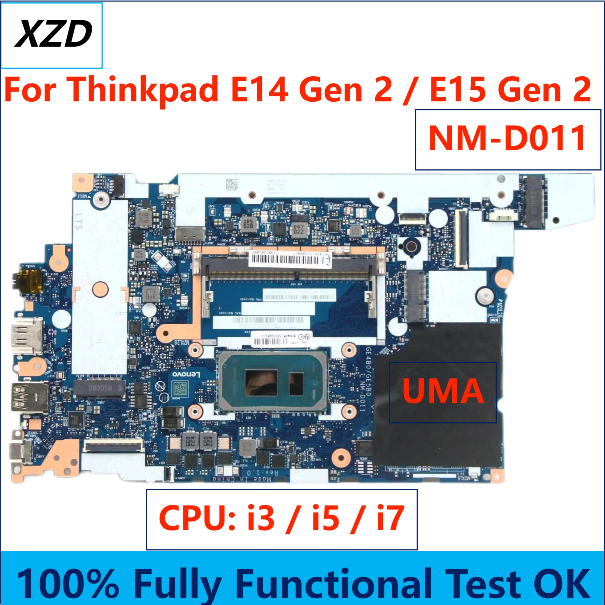 

NM-D011 Mainboard For Lenovo ThinkPad E14 Gen 2 E15 Gen 2 Laptop Motherboard with i3-1115g4 i5-1135g7 i7-1165g7 CPU 100% test ok