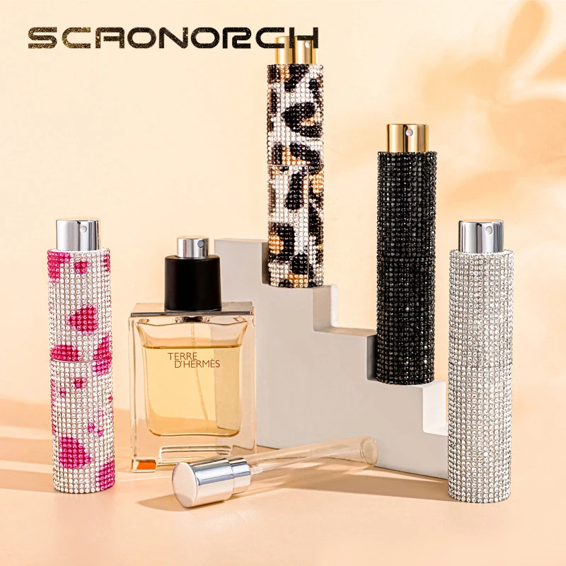 Luxury 10ml Perfume Spray Bottle Bling Rhinestones Refillable - Main Image