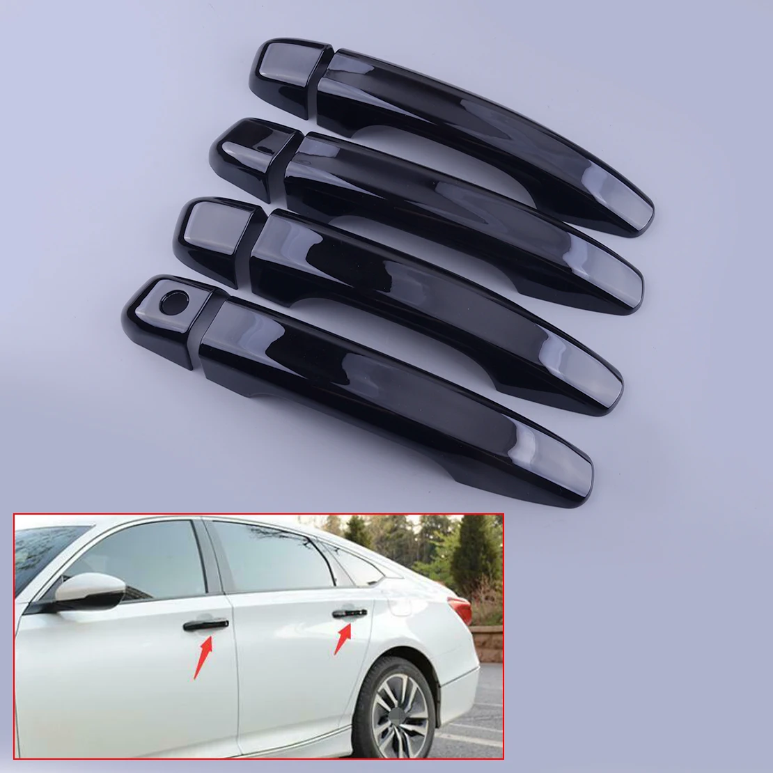 1 Set Abs Car Exterior Outside Side Door Handle Covers Trims Fit For Honda Accord 2018 2019 2020