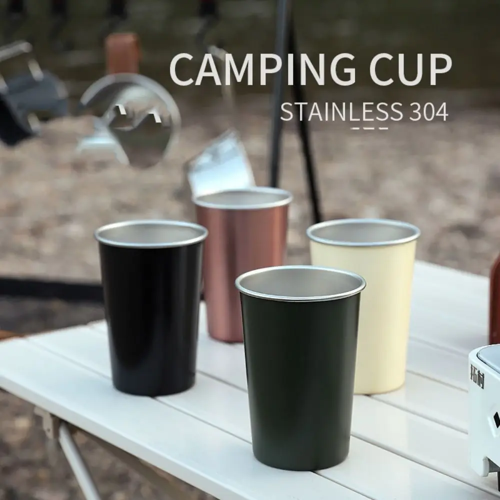 

Stainless Steel 304 Camping Cups Ultra-light Wear-resistant Water Tea Mug Anti-corrosion Wine Cup Hiking Gear Stackable Cup