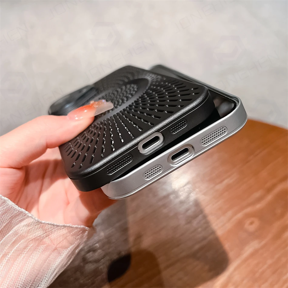 Slim Desert Gold Breathable Magnetic Case with Wireless Charging Capability