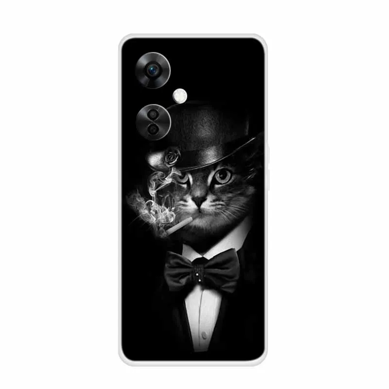 Clear Wolf Design Soft TPU Silicone Phone Cover - Transparent Etui for OnePlus Nord CE 3 Lite