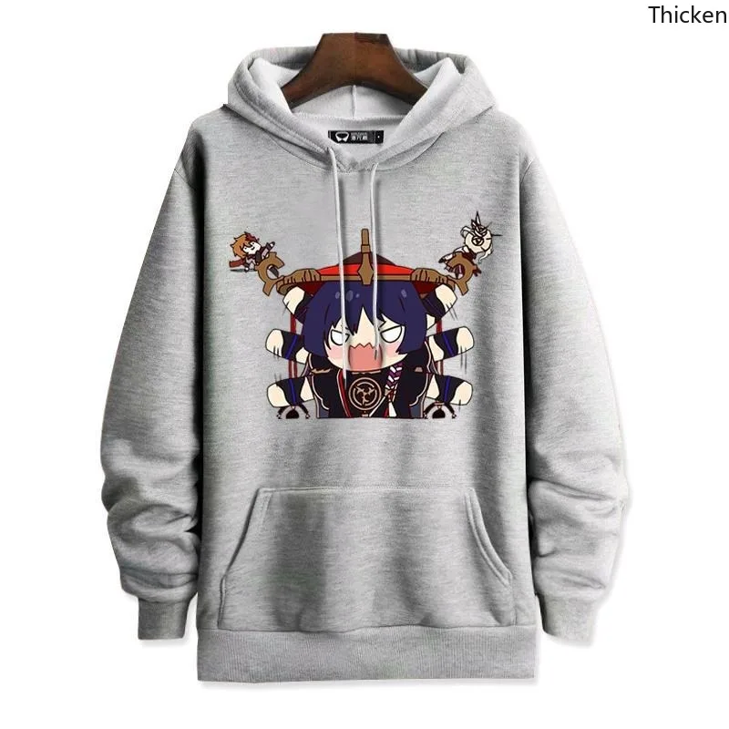 

Повседневный флисовый свитер унисекс, с капюшоном, с аниме-принтом