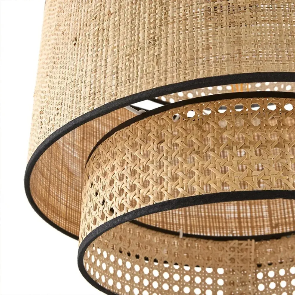 40cm E27 Chandelier Bamboo Antique Wicker Lampshade Ceiling Living Room Lamp Asian Style Natural Bamboo Hanging Light