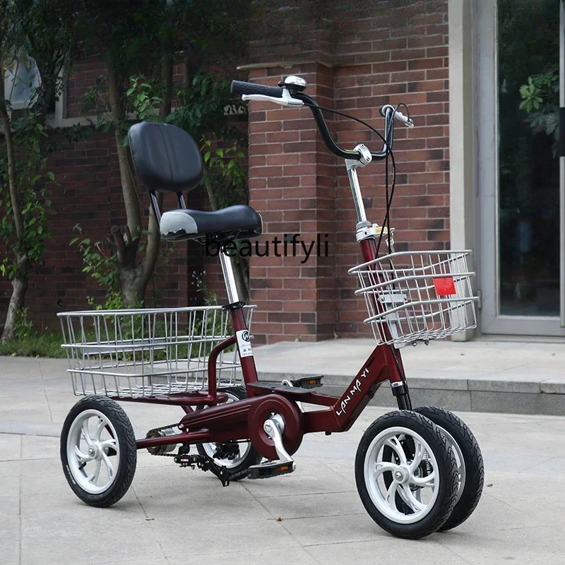 Elderly Pedal Human Tricycle Elderly Pedal Small Bicycle Adult Cargo Scooter Single