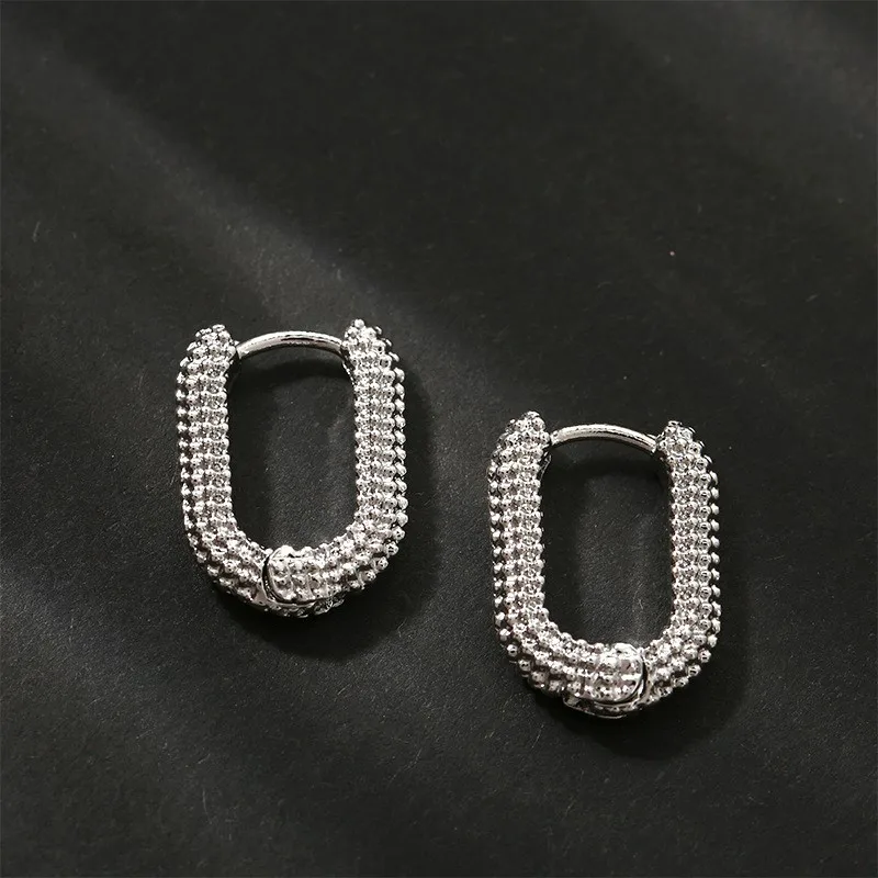 Simple Fashion Square Trendy Hoop Earrings for Women 2025 French Ins Chic Party Jewelry Gifts Wholesale