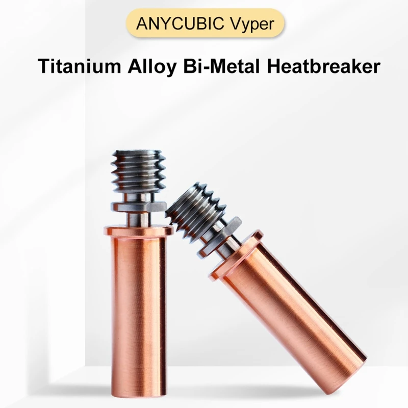 3D Printer Heatbreaker Upgrade for Titanium Alloy Copper for Anycubic S/pro/vyper Bi-metal Thermal Blocking Heat Break P9JB bi metal heat break v5 hotend v6 nozzle for anycubic i3 mega x s mega pro chiron diy ender 3 cr10 super all metal printer head