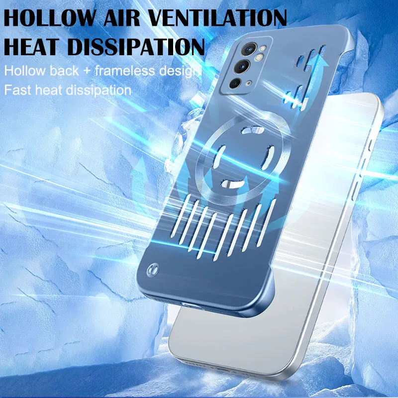 Frameless Hard Metallic Heat Dissipation Magnetic Protective Back Cover Case