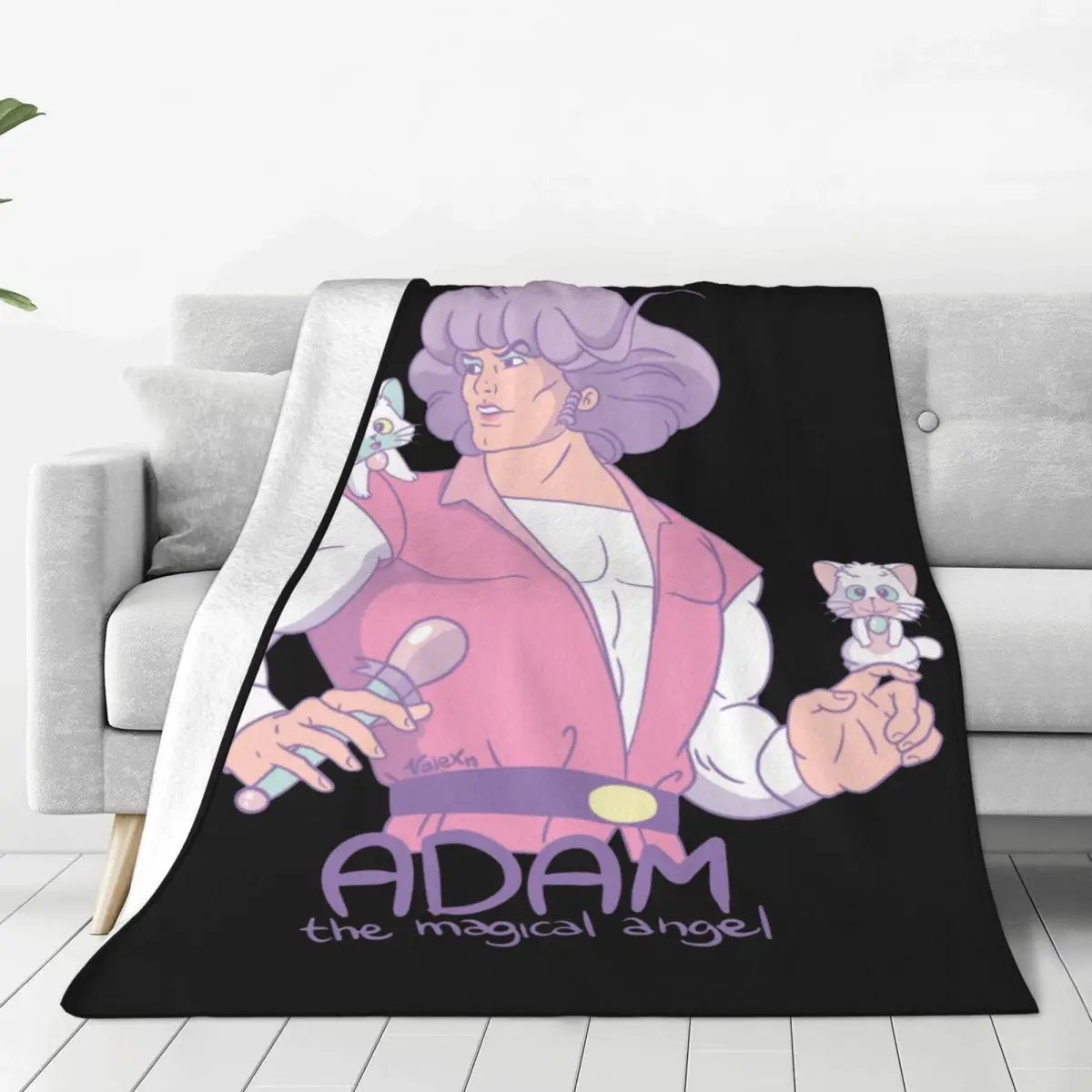 

Adam The Magical Angel He-Man Masters Of The Universe Flannel Blankets Funny Throw Blankets for Bed Sofa Couch Bedspread