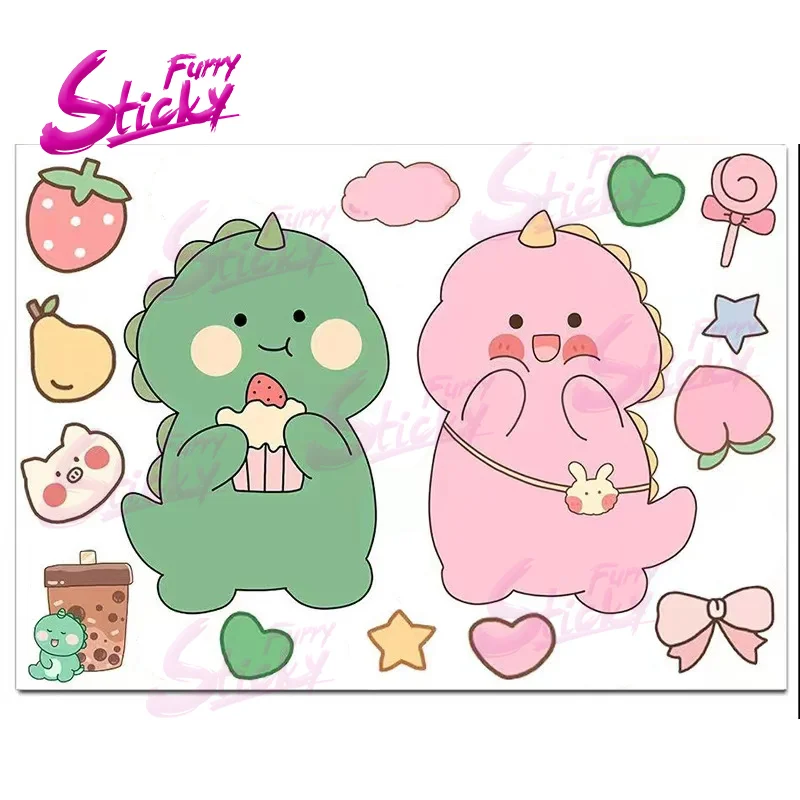 

Furry Sticky Set Little Dinosaur Personality Cute Cartoon Stickers Anime Car Sticker Decal Helmet Trunk Laptop Stickers