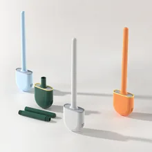 New Soft Toilet Brush Has Gaps and No Dead Ends Cleaning Brush with Detachable Handle Wall-mounted Brush Bathroom Tools