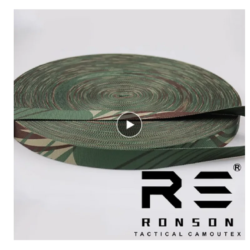 

New 2.5cm Wide Rhodesian Camo High Density Webbing Tactical MOLLE Webbing Outdoor DIY Gear Accessories