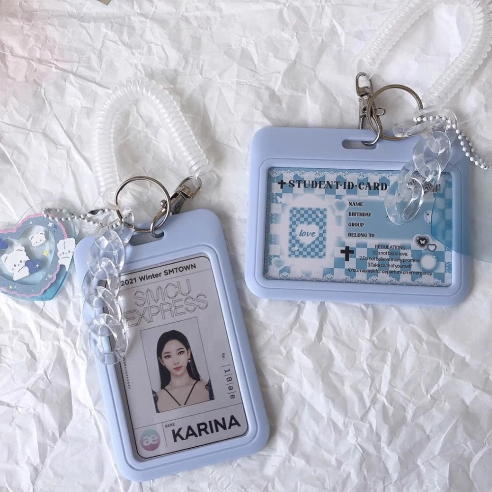 

INS Idol Photocard Holder Photo Protector Photocard Albums School Stationery Idol Card Protector With Keychain ID Card Holder