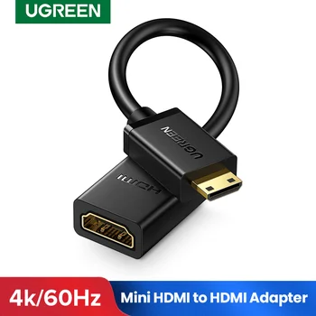 Ugreen-미니 HDMI 어댑터 미니 HDMI-HDMI 케이블 어댑터 4K, 라즈베리 파이 제로 캠코더 노트북 HDMI 미니 어댑터와 호환 가능