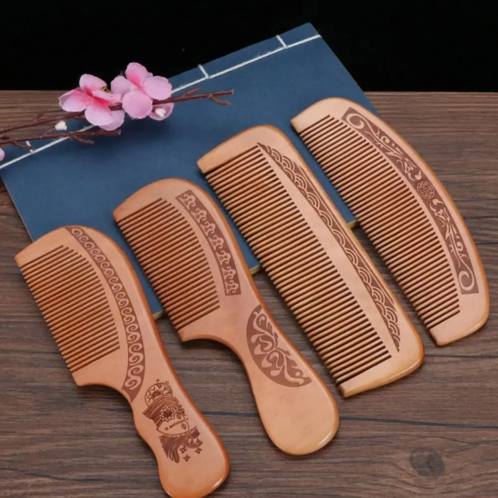 1Pc Natural Peach Wood Hair Comb Close Teeth Anti-static Head Massage Hair Care Wooden Tools Beauty Accessories jan akkerman close beauty 1 cd