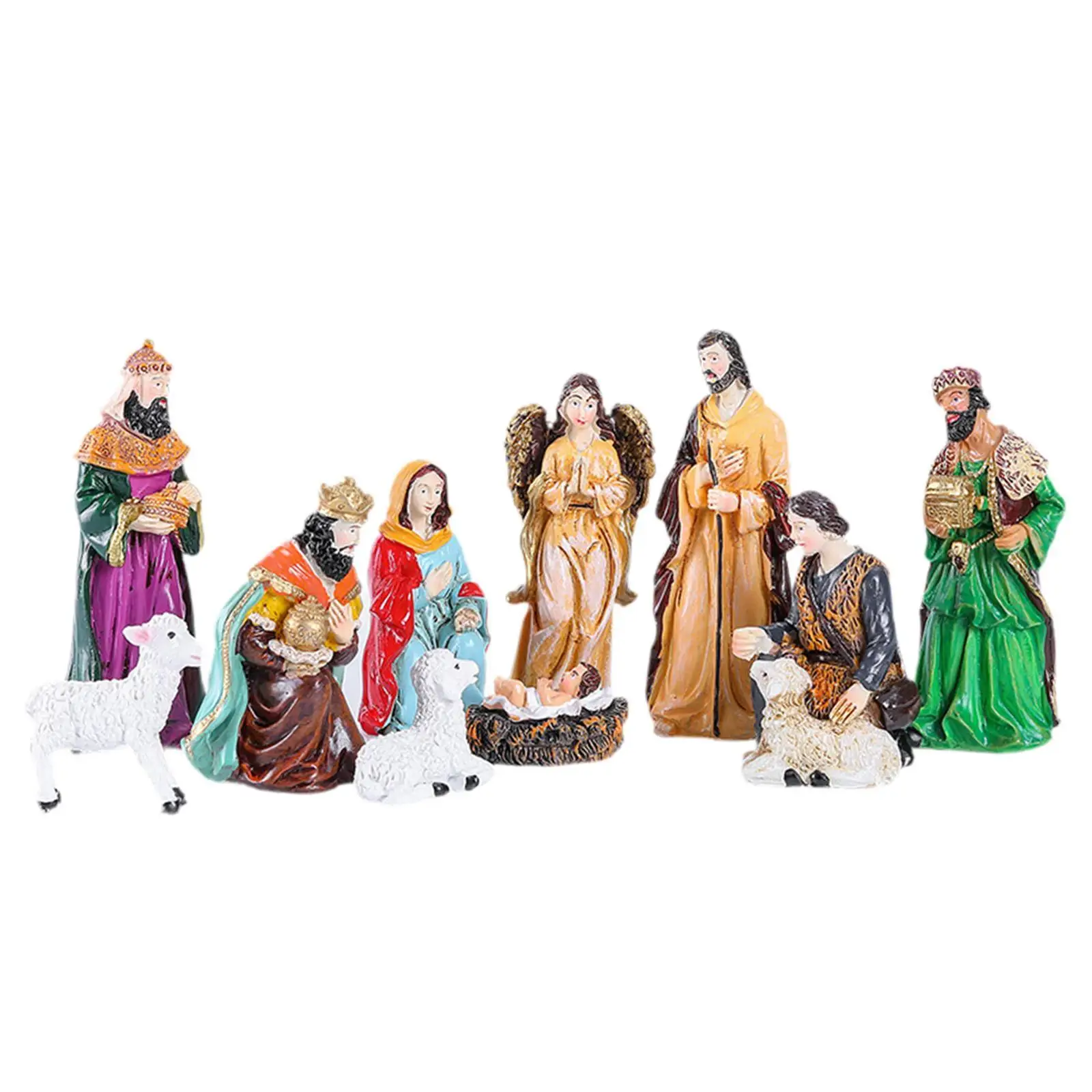 Christmas Nativity Scene Figurine Set Home Decor Religious Gift Holy Family for