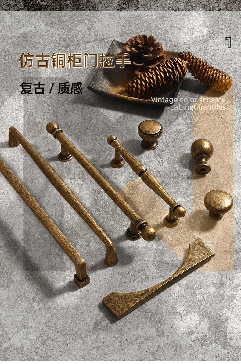 WV Antiker Kommoden-Möbelgriff, Vintage-Stil, Schubladenschränke, Knöpfe, Griffe, Türgriffe, Schrankgriffe, Küchenschrankmöbel – Detail 1