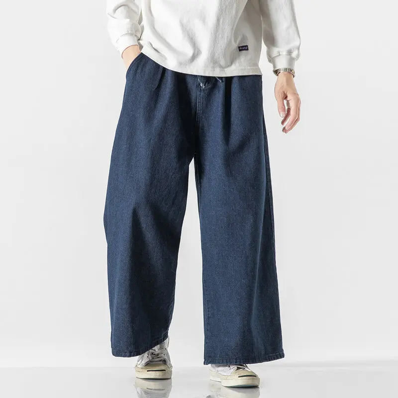 Oversized Men Jeans Wide-leg Pants Autumn Hip-Hop Denim Trousers Couples Loose Casual Jean Men Woman Vintage Streetwear 5XL 4