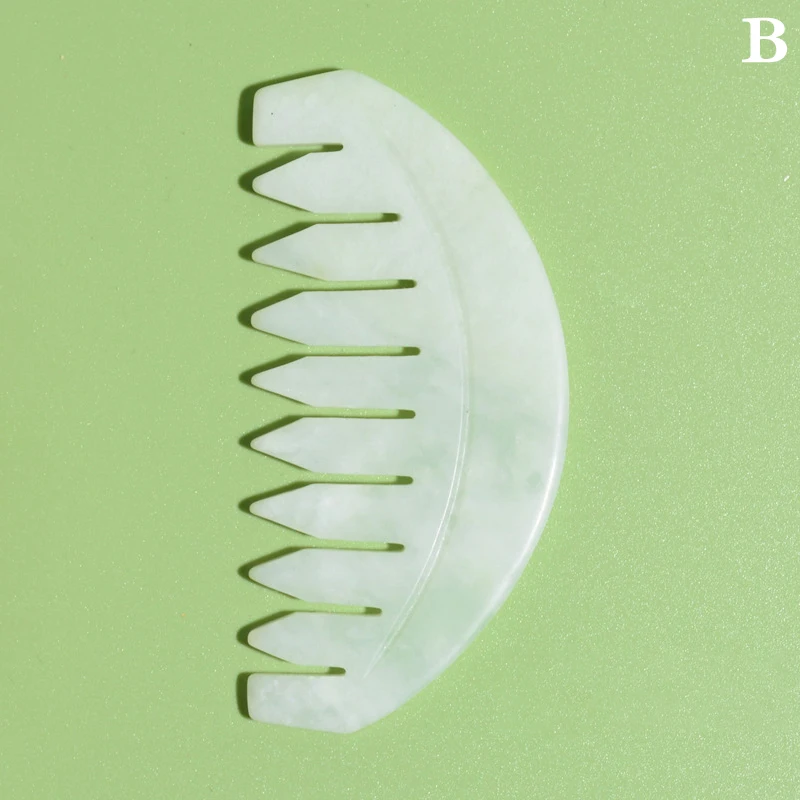 New Jade Meridian Ten-Tooth Gua Sha Massage Comb - Wide-Tooth Hair Care Tool