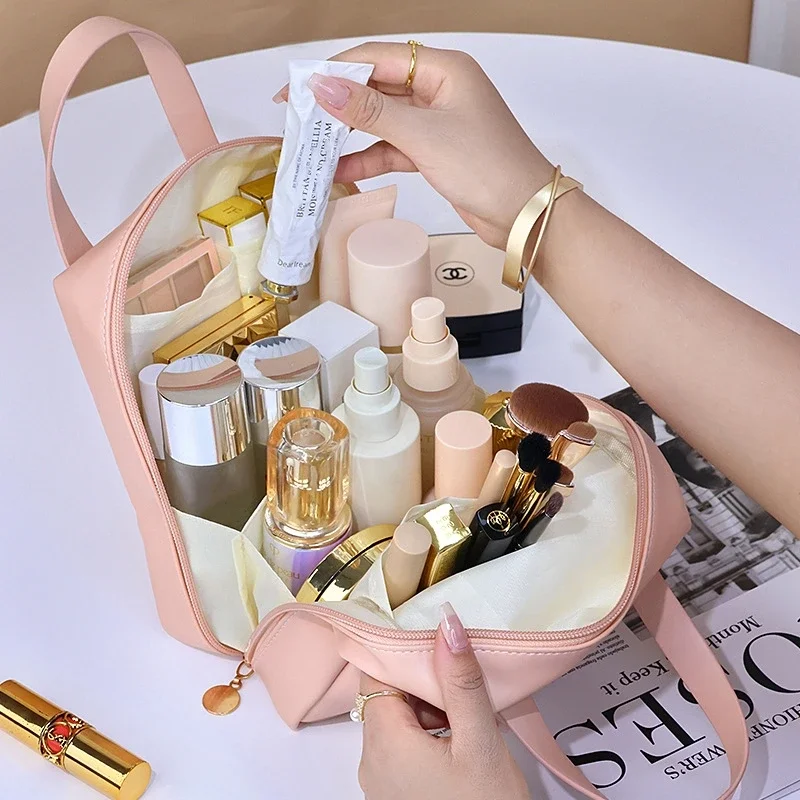 Elegant High-Capacity Travel Makeup & Toiletry Bag with Stylish Design