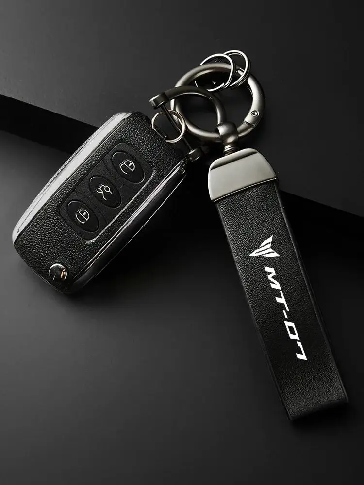 Premium Leather Motorcycle Keychain