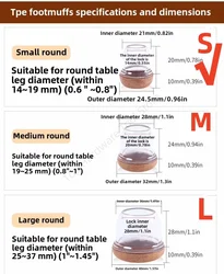 Thickened Silicone Chair Leg Floor Protectors with Felt Pads - 8 Pack (S (14 - 19mm) 8pcs)