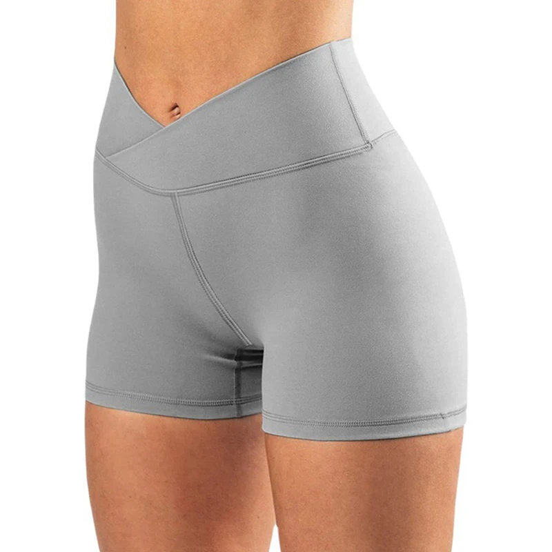 Yoga Shorts Workout Shorts V Cross Waist Yoga Shorts for Women Seamless Gym Shorts Scrunch Butt Workout Women Running Amplify Sports