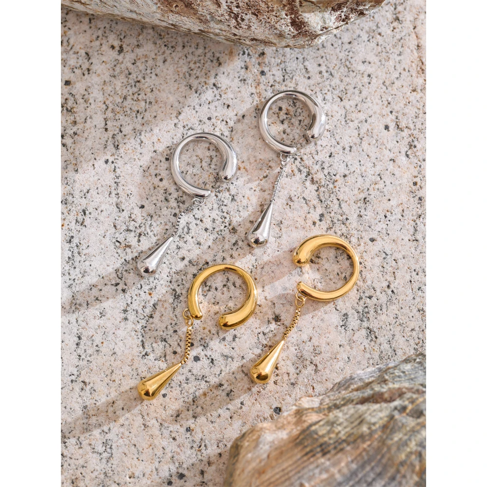 Yhpup Stainless Steel Earrings Adjustable