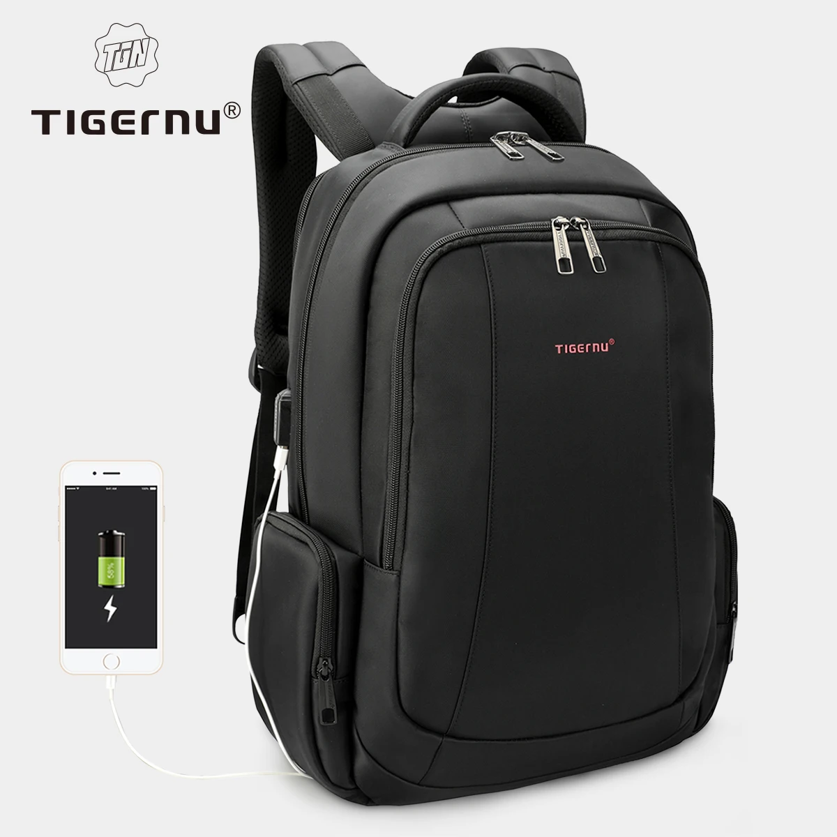 TIGERNU  T-B3143 Men Backpack 15.6 inch Laptop Anti Theft  School  Travel Knapsack
