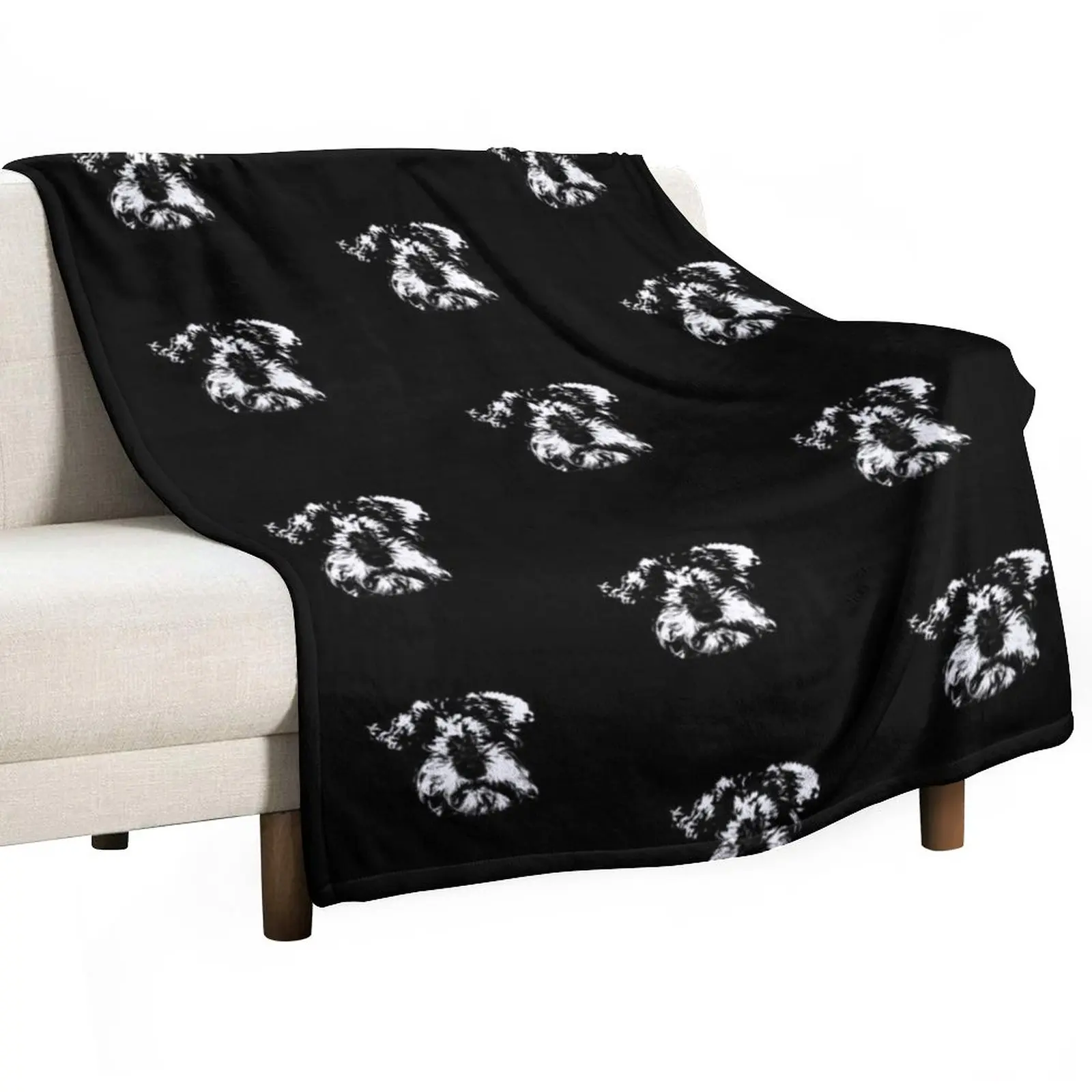 

Mini Schnauzer Print Throw Blanket Hairy Blanket Cute Blanket Plaid