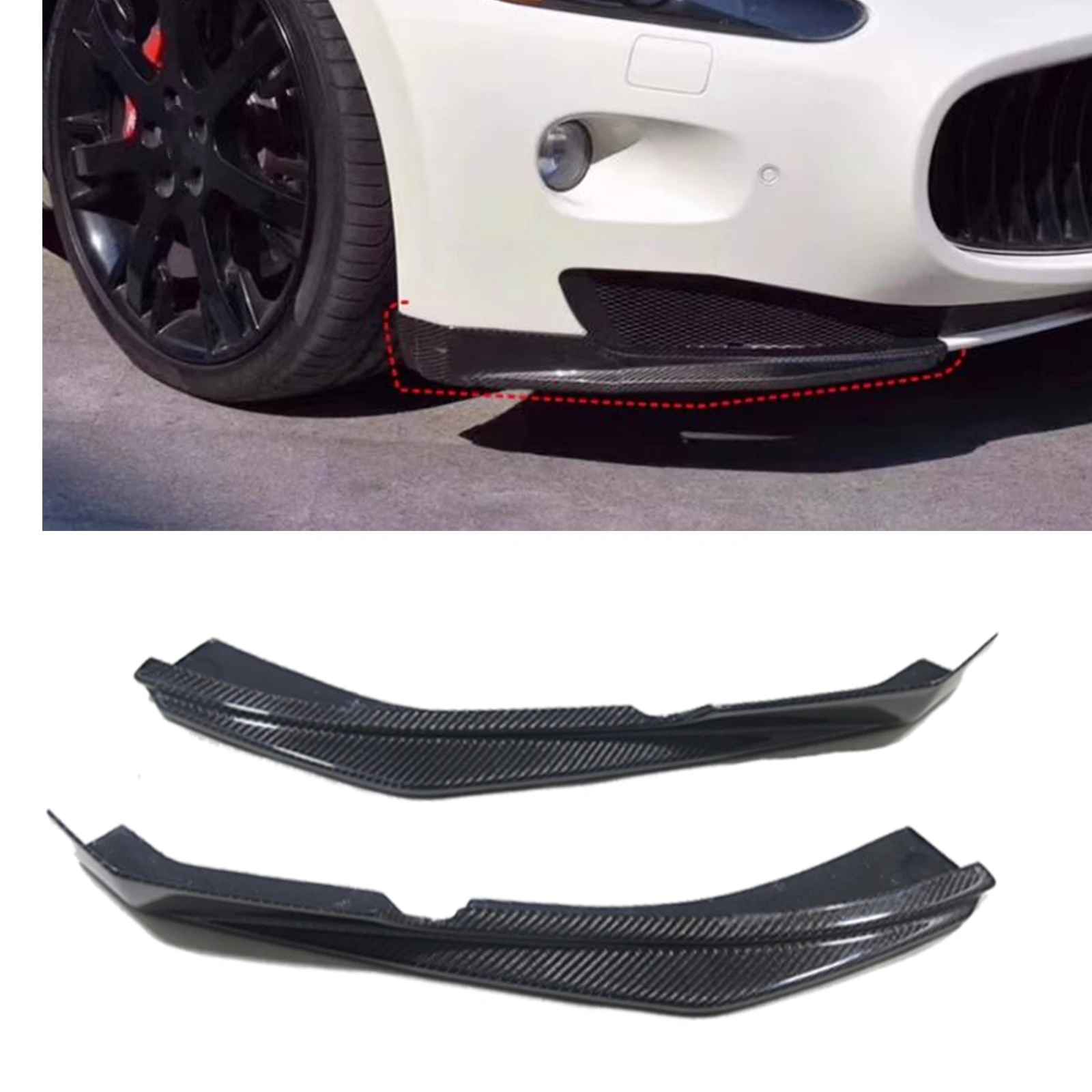 Per Maserati Gran Turismo Gt Gts Gc 2008-2014 Base Coupe 2 Porte Paraurti Anteriore Spoiler Laterale Copertura Inferiore Splitter Lip Corner Plate