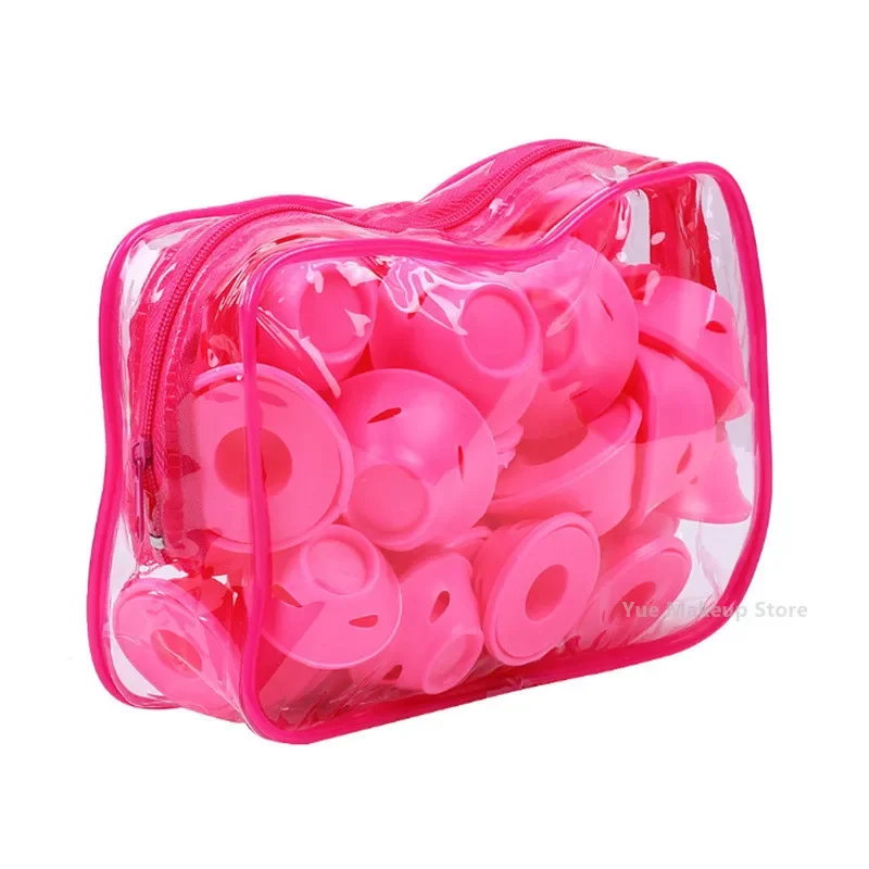 20/30/40/80PCS Pink Blue Silicone Hair Curlers Heatless Soft Roller For Sleep Flexible No Heat Women Hair Styling DIY Tool 2#