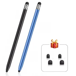 Universal Capacitive Stylus Tablet Pen with Dual Silicone Tips (Black and Blue)