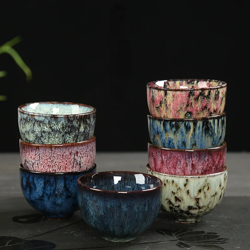 Ceramic Tea Cup Porcelain Kung Fu Kiln Pottery Kitchen Supplies Coffeeware Pottery Teaware Sets Tea Mugs Cup Household Drinkware