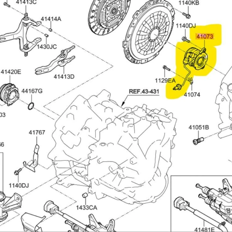 410732B001 Concentric Slave Cylinder-Engine Clutch for Hyundai IONIQ 17-22#41073-2B001