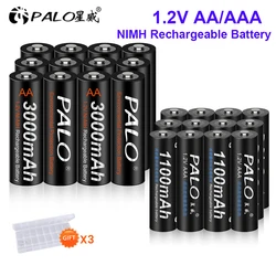 PALO 1.2V AA AAA NIMH Rechargeable Battery Batteries 2A 3A Low Self Discharge Battery AA/AAA Cell for Toy Alarm Clock keyboard